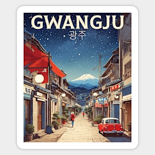 Gwangju South Korea Starry Night Travel Tourism Retro Vintage Sticker